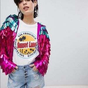 ASOS DESIGN Festival Sequin Kimono Jacket